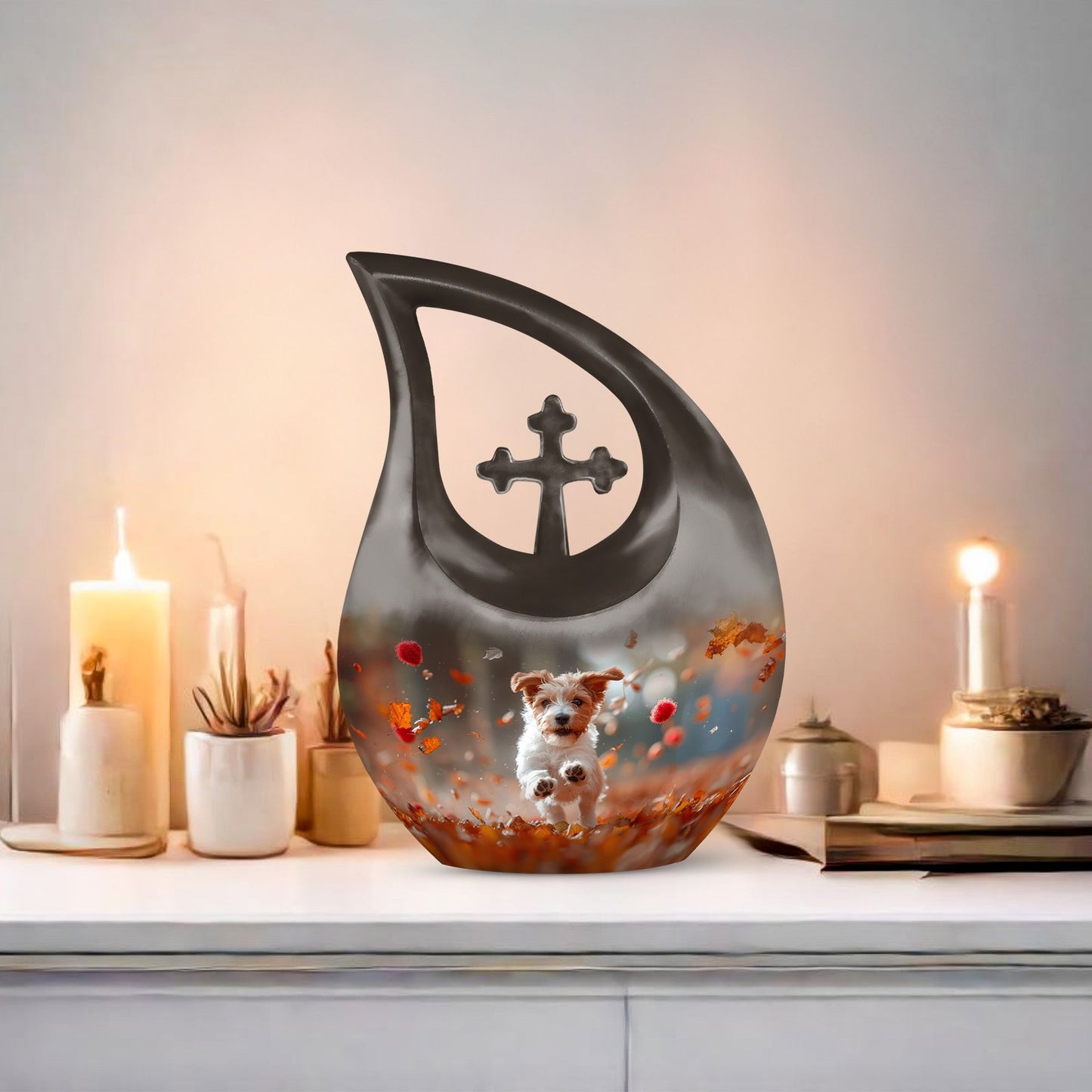10-inch Harvest Pup Frolic Urn 