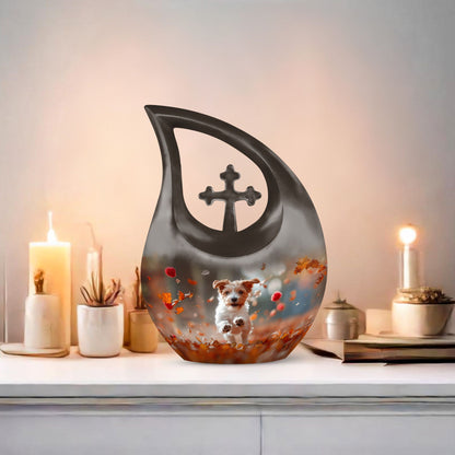 10-inch Harvest Pup Frolic Urn 