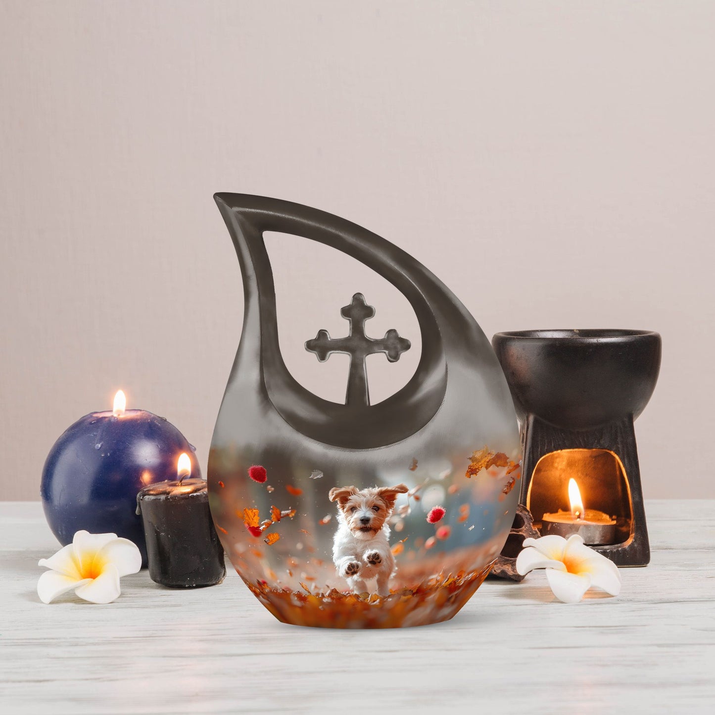 10-inch Harvest Pup Frolic Urn 