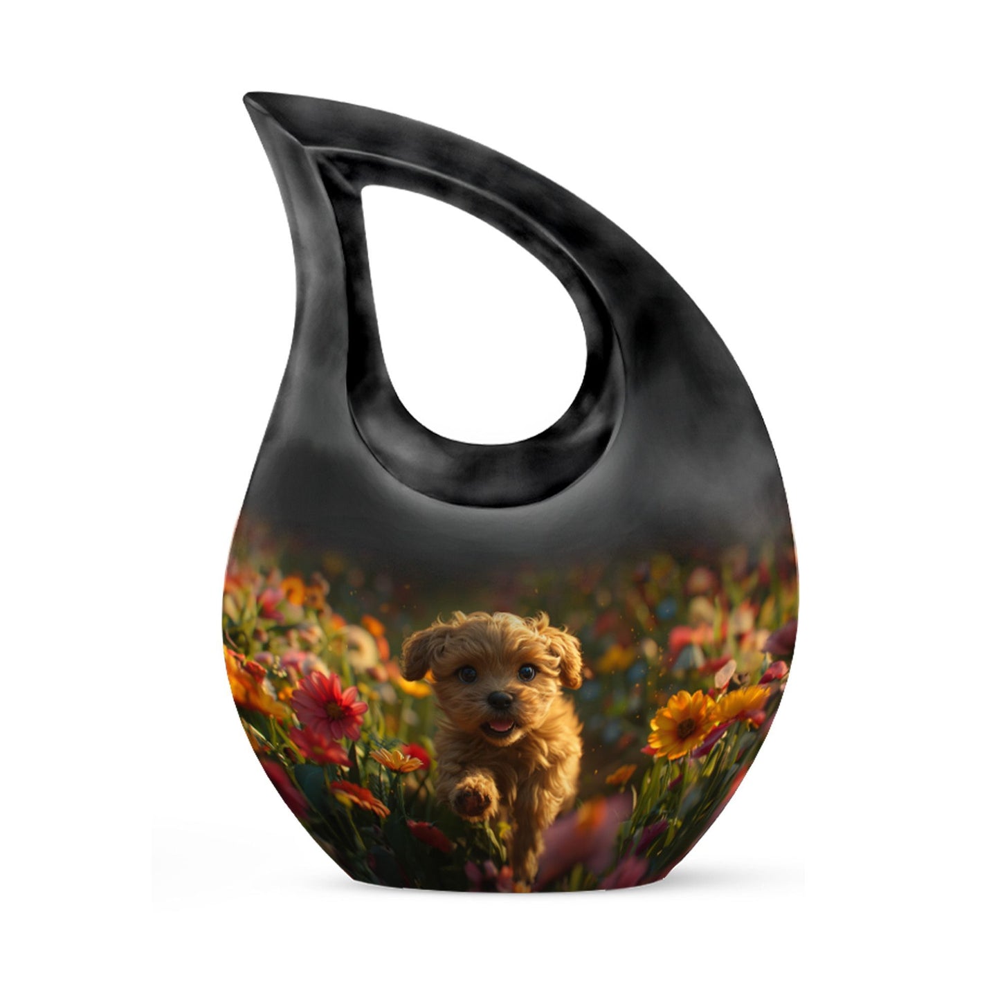 10 Inch Golden Blossom Joy Urn, Personalised Cross