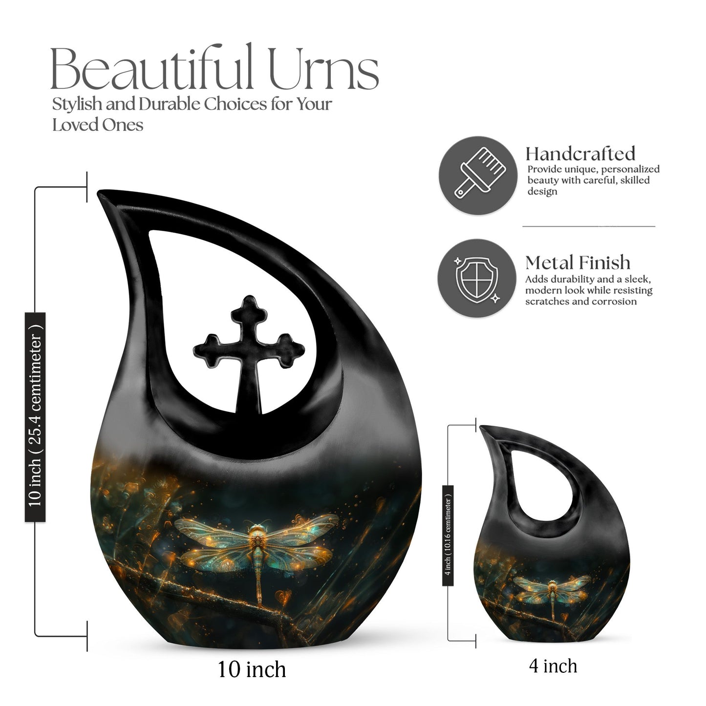10-inch Amber Luminescence Glide Urn 