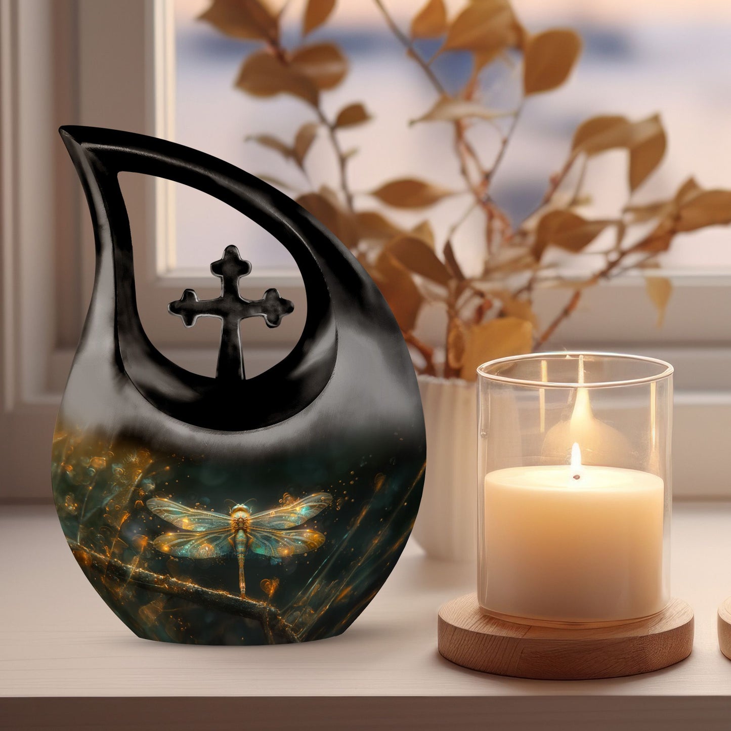 10-inch Amber Luminescence Glide Urn 