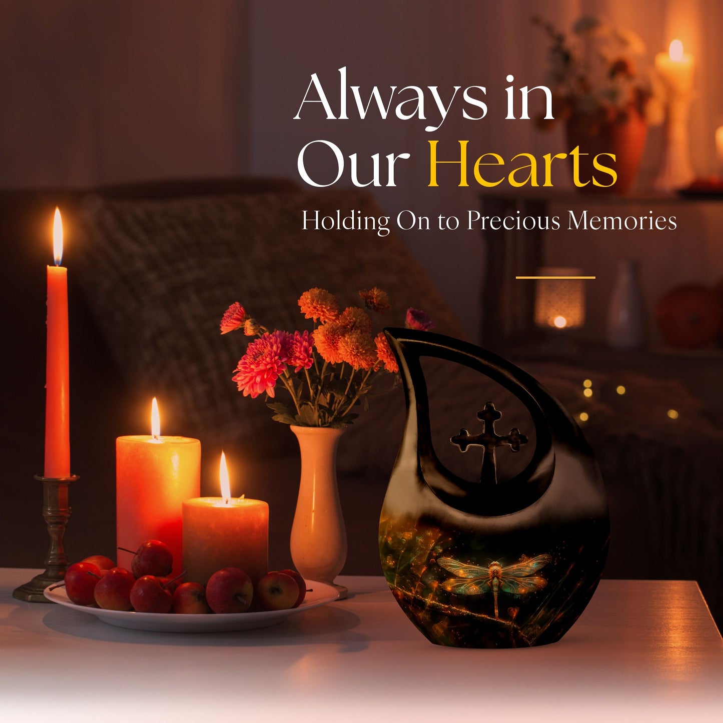 10-inch Amber Luminescence Glide Urn 