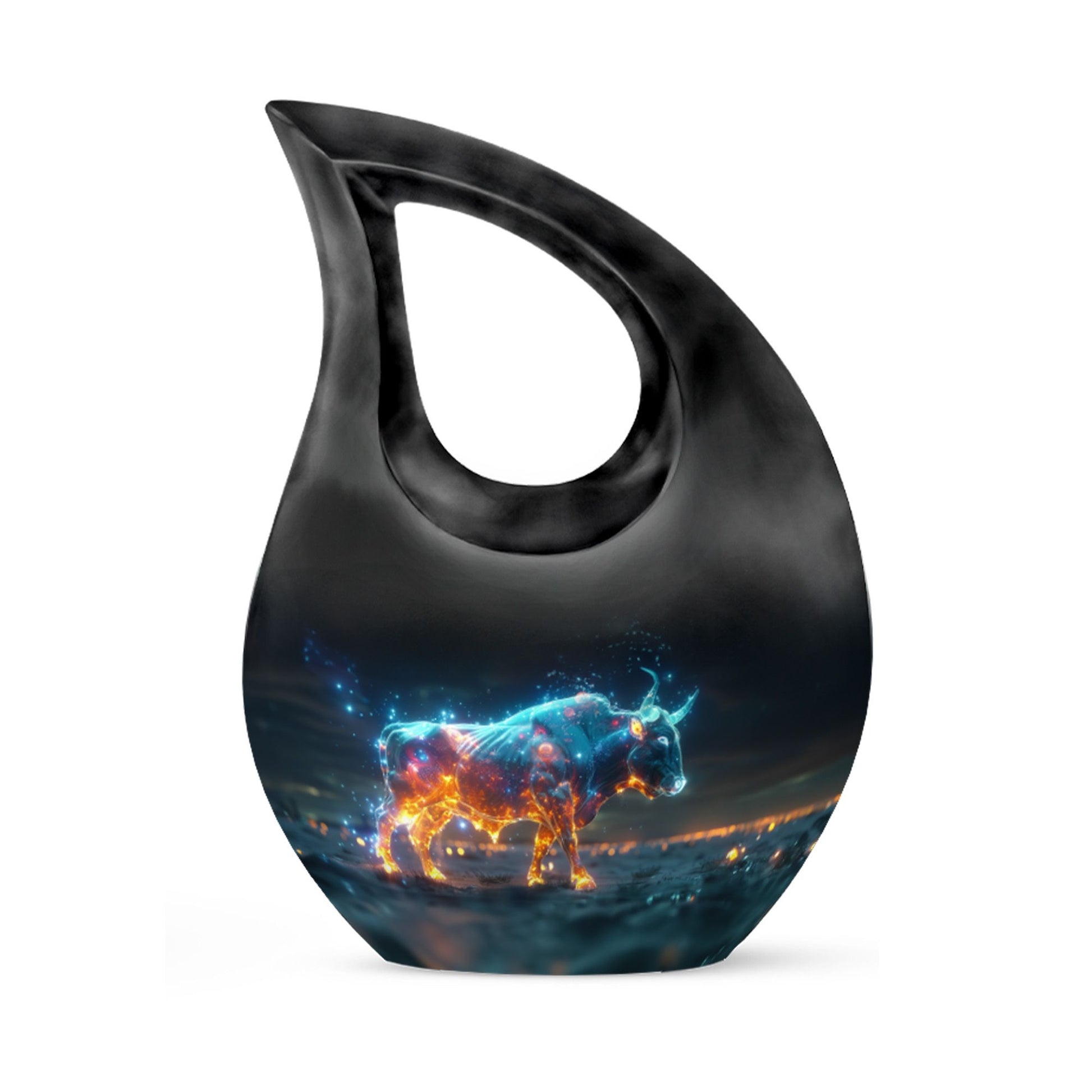 Stellar Taurus Glowing Urn - Bull Urn Memorial For Men & Women