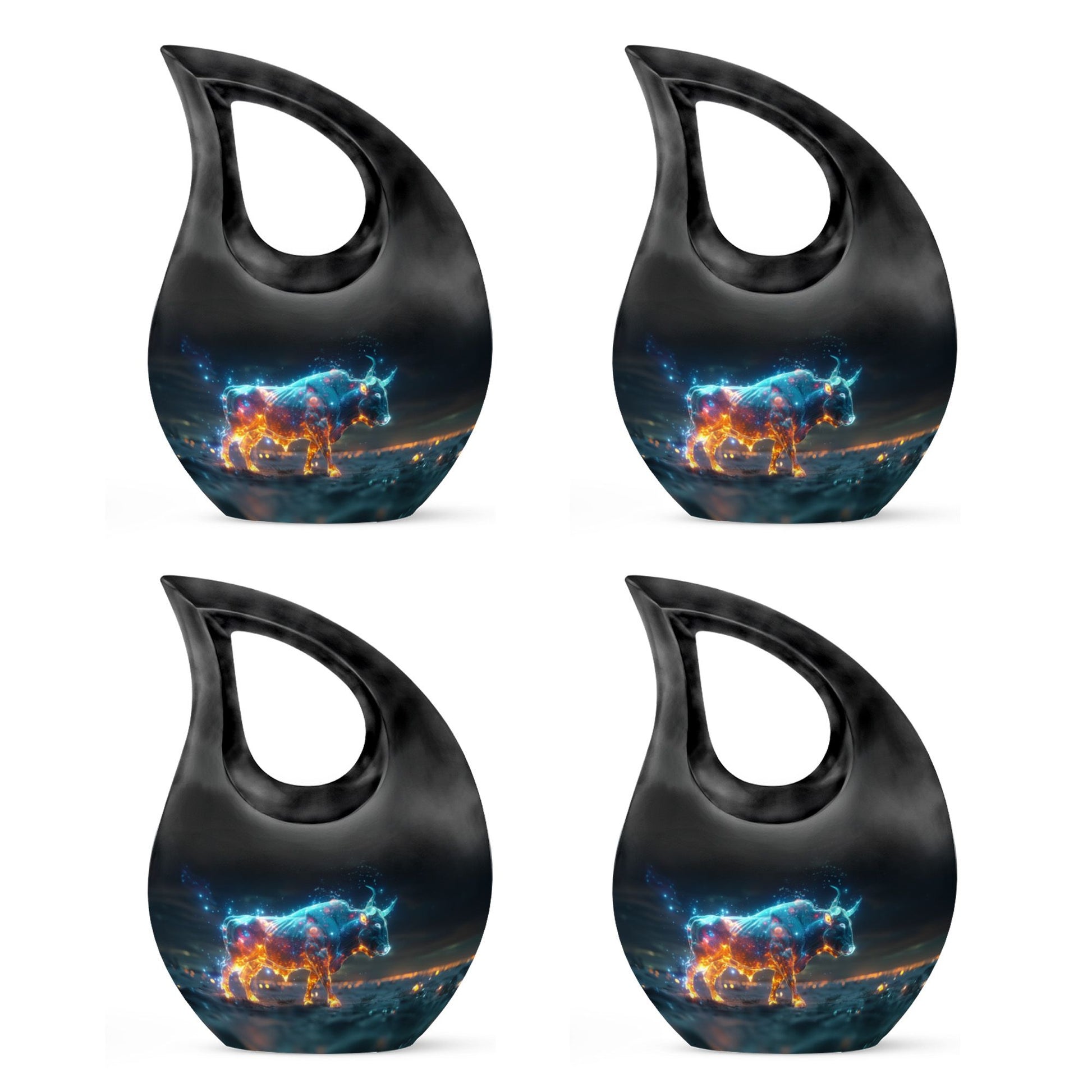 Stellar Taurus Glowing Urn - Bull Urn Memorial For Men & Women