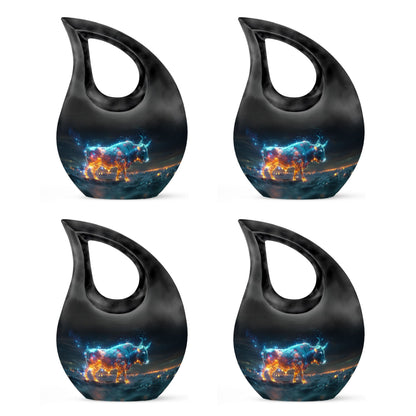 Personalized Bull Memorial Urn for Men & Women - 10-inch, 200 cu in - Yatskia