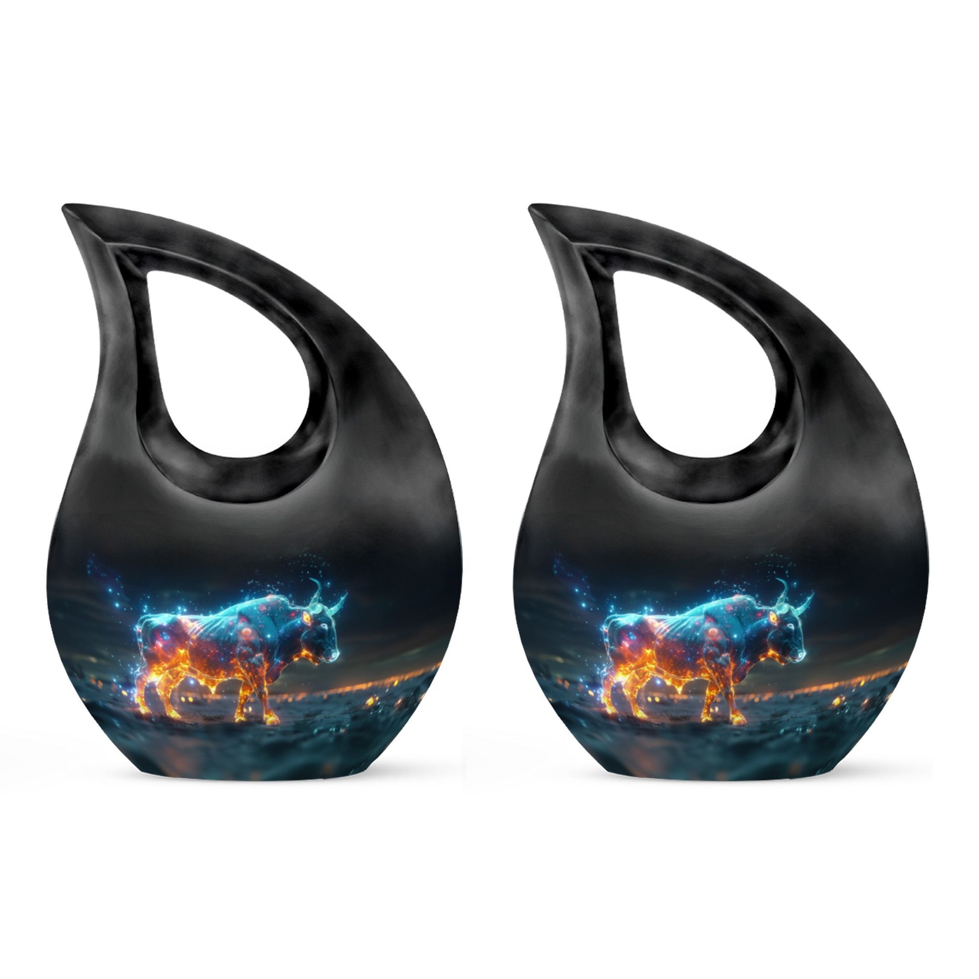 Stellar Taurus Glowing Urn - Bull Urn Memorial For Men & Women