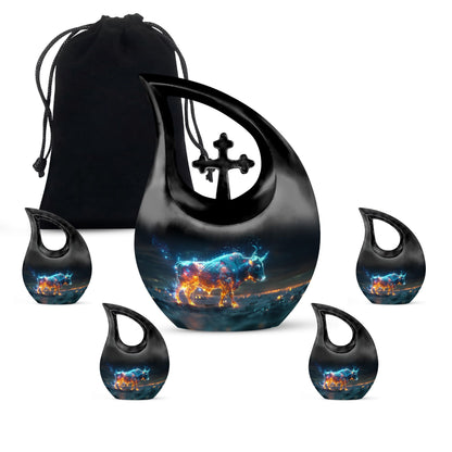 Stellar Taurus Glow Cross Drop design urn 