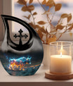 Stellar Taurus Glow Cross Drop design urn 