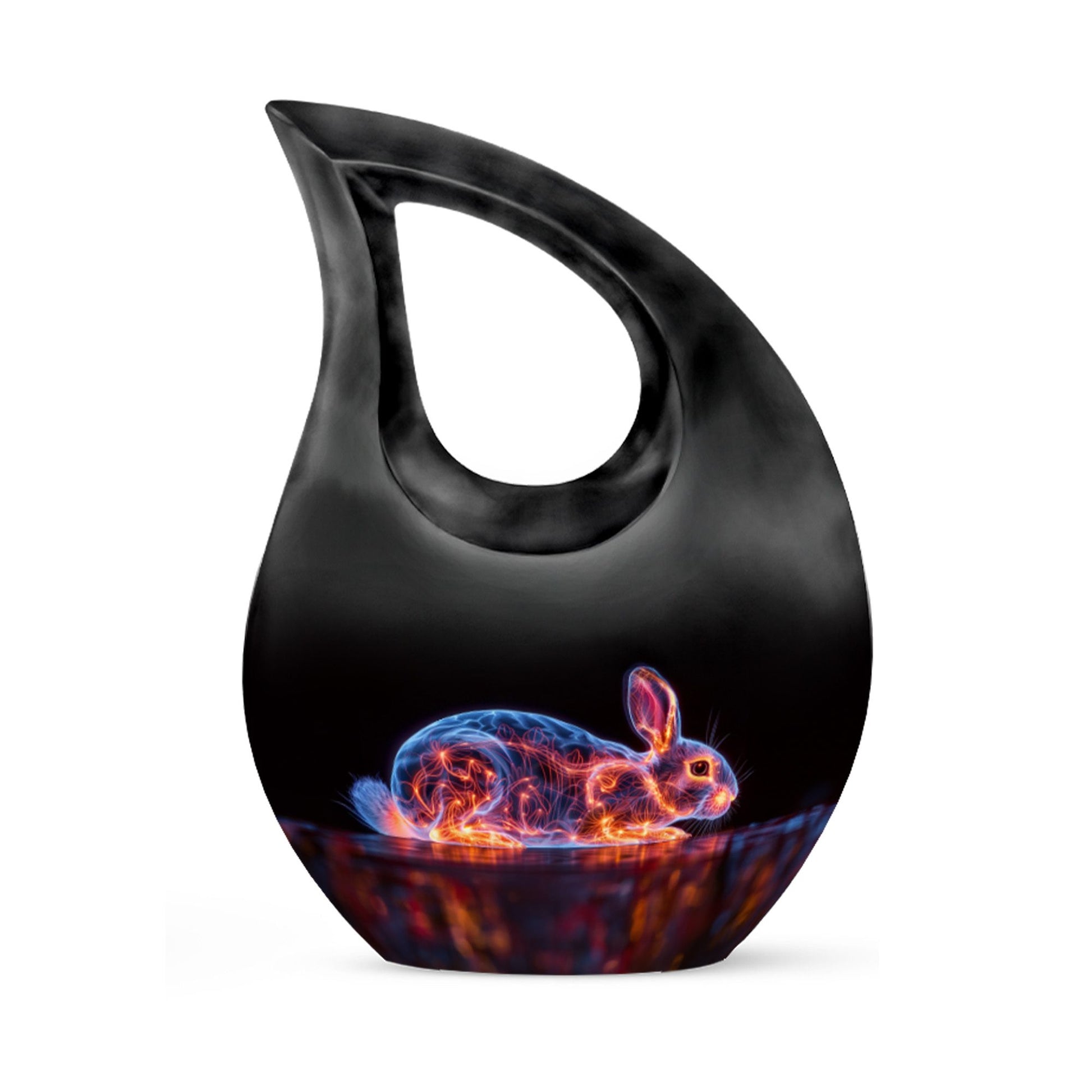 Illuminated Hare Aura urn with Cross Drop design, large and engravable
