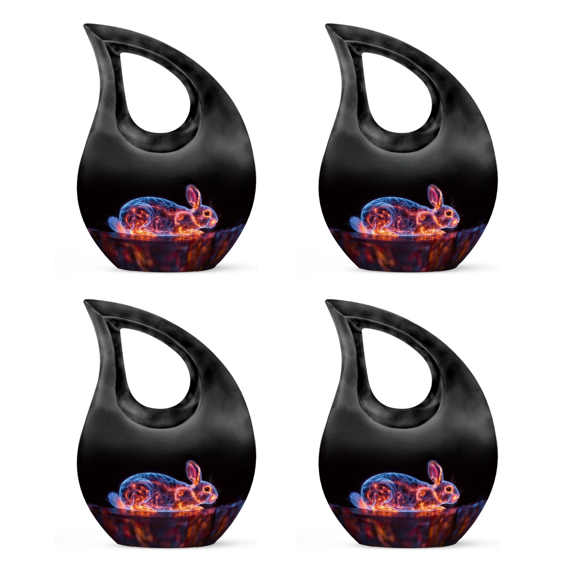 Illuminated Hare Aura urn with Cross Drop design, large and engravable