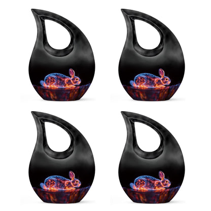 Illuminated Hare Aura urn with Cross Drop design, large and engravable