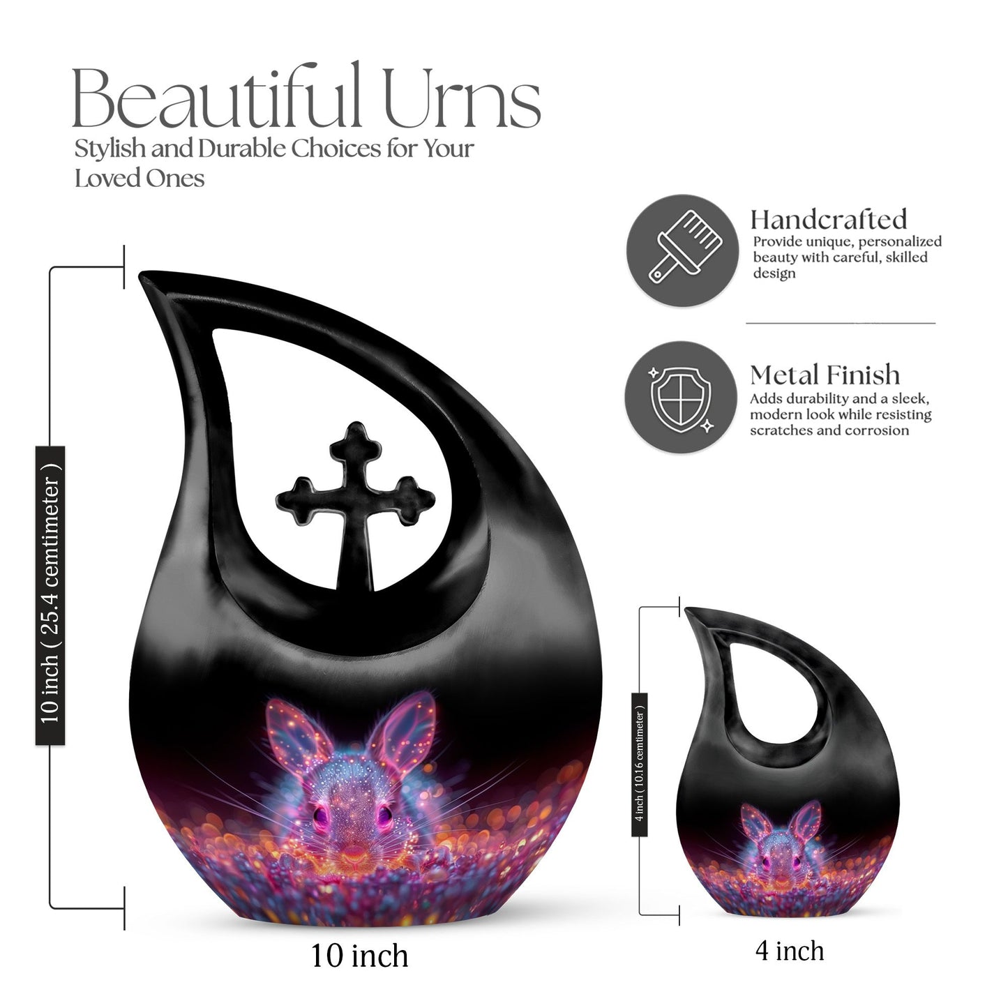 Medium size Neon Rabbit Reverie memorial urn 