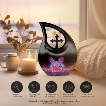 Medium size Neon Rabbit Reverie memorial urn 