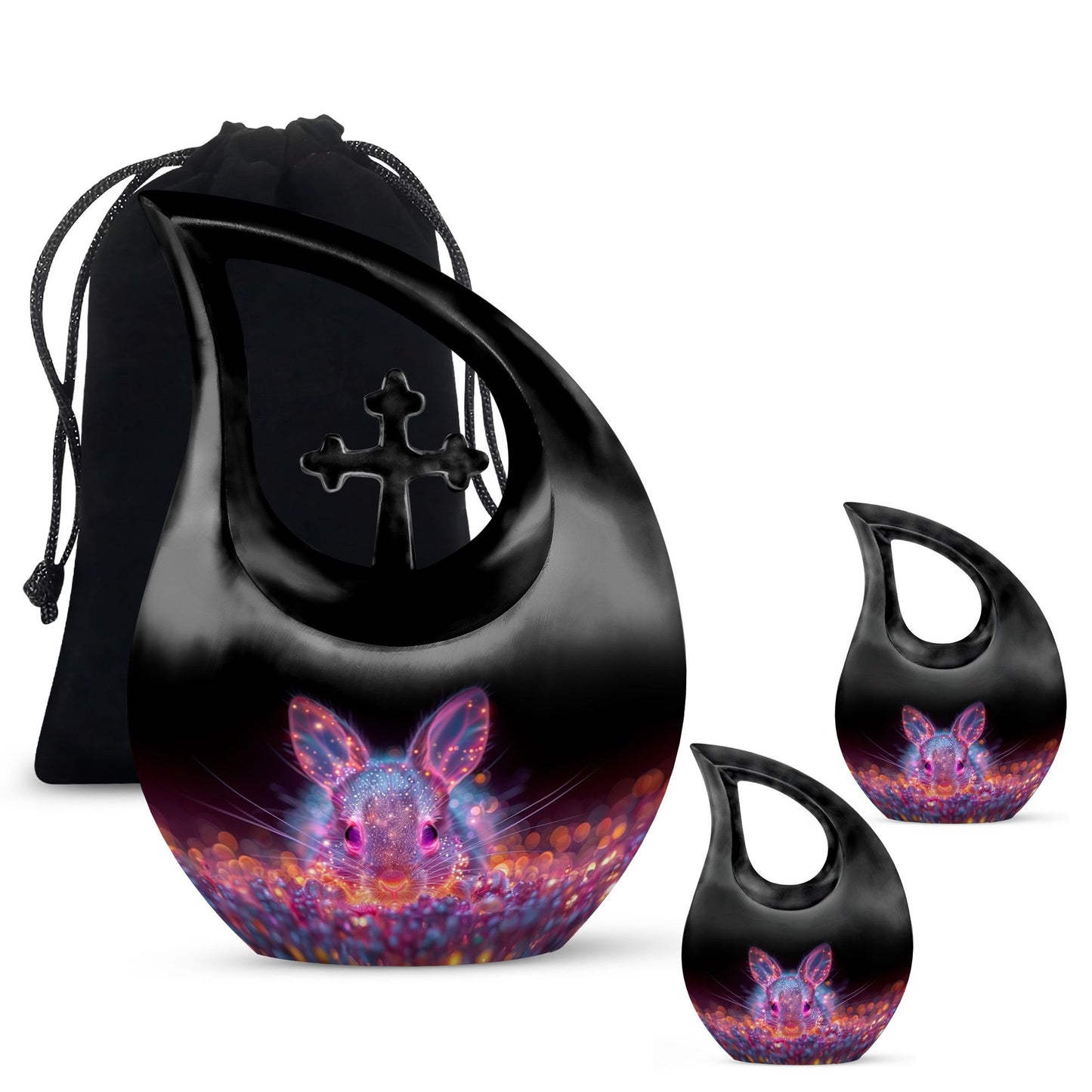 Pink Personalized Rabbit Cremation Urn for Pet Ashes - 10-inch, 200 cu in - Yatskia