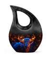 Fiery Horn Bull Memorial Urn For Ashes - Bull Cremation Ashes Urns