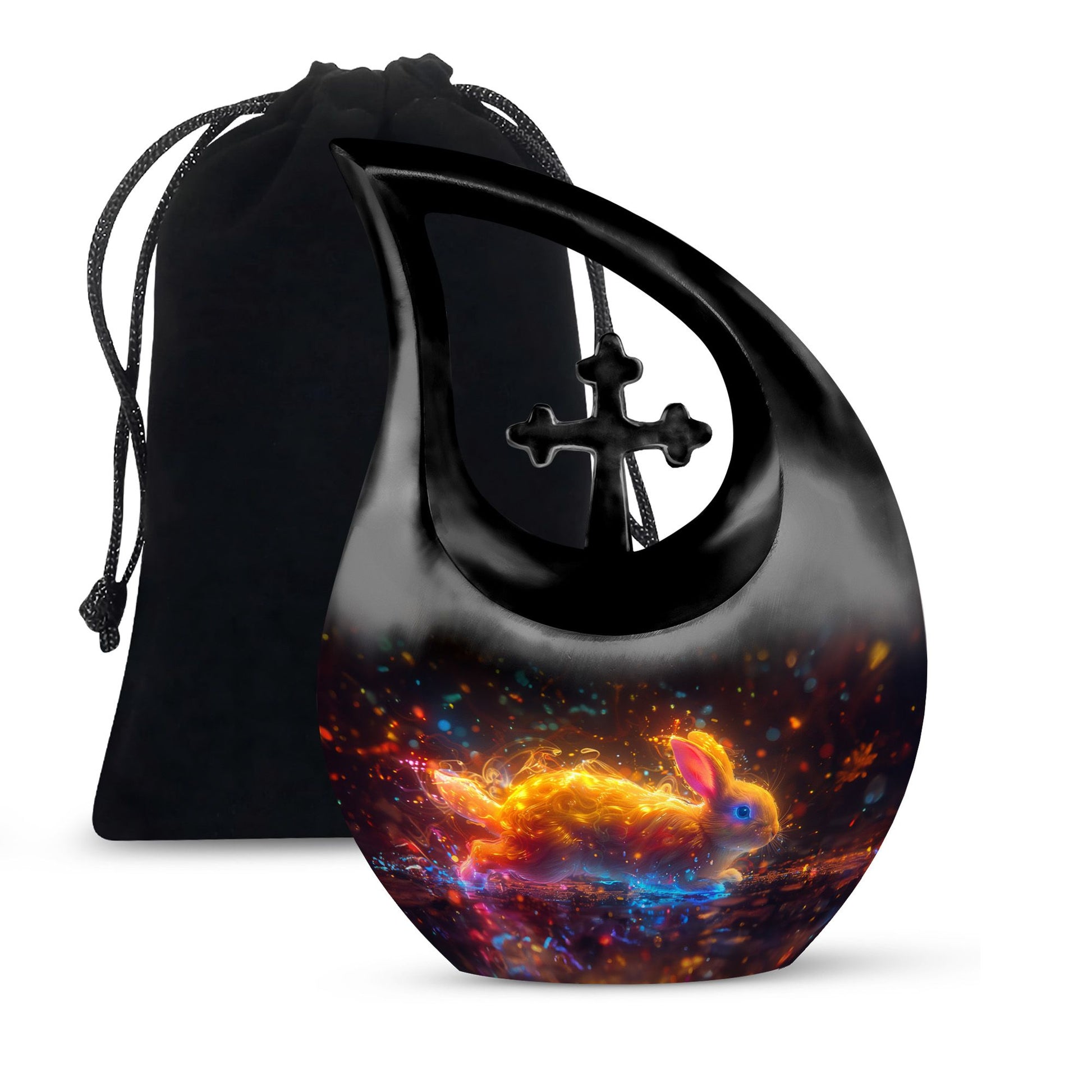 Fiery Rabbit Cremation Ashes Urn - Glowing Bunny Cremation Urns For Sale