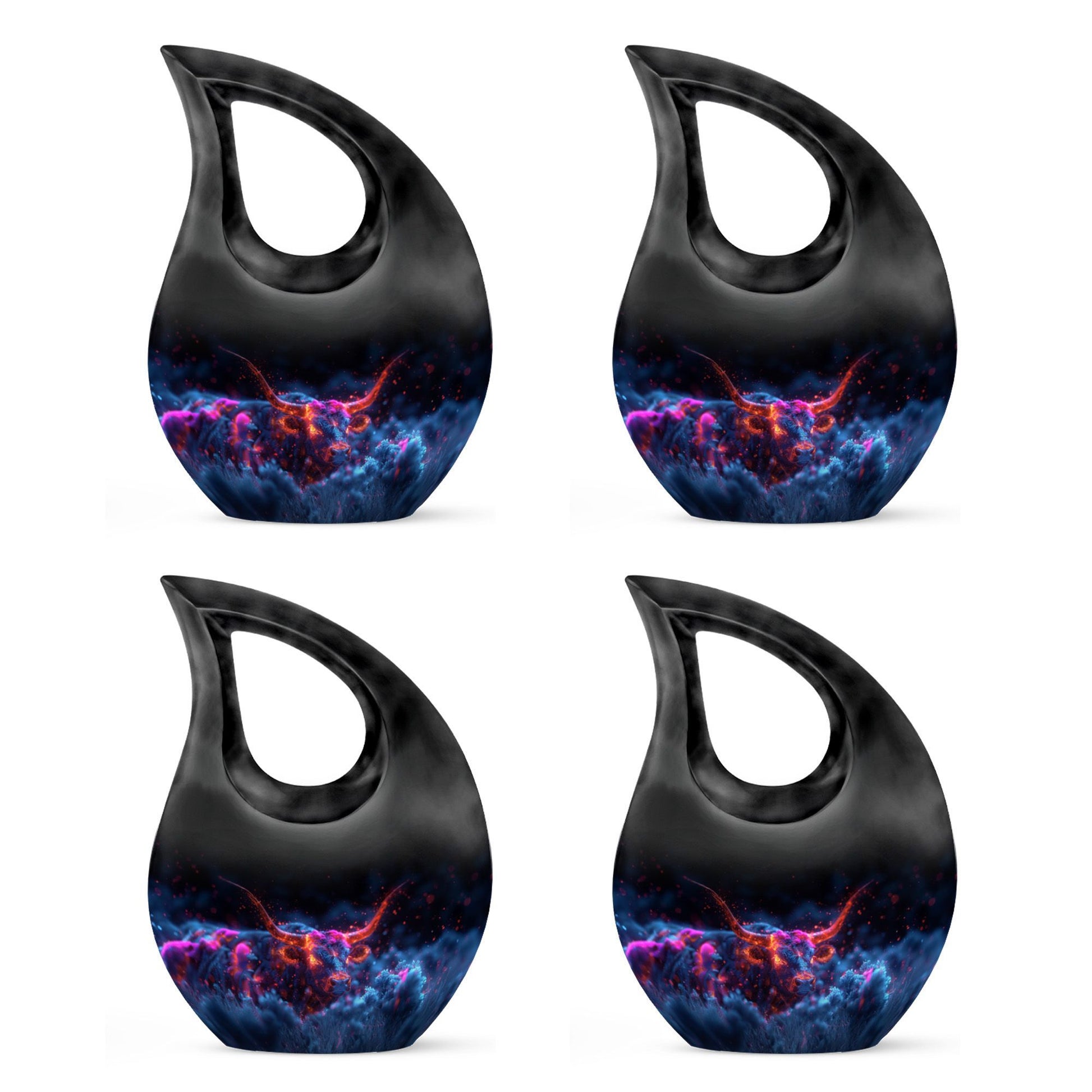 10-inch Astral Bull Mirage urn with a Cross Drop design,
