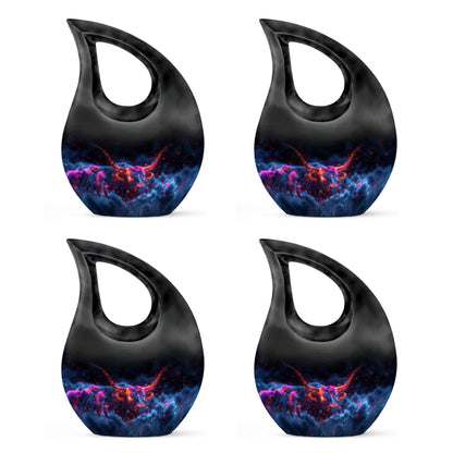 10-inch Astral Bull Mirage urn with a Cross Drop design,