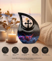 10-inch Astral Bull Mirage urn with a Cross Drop design,