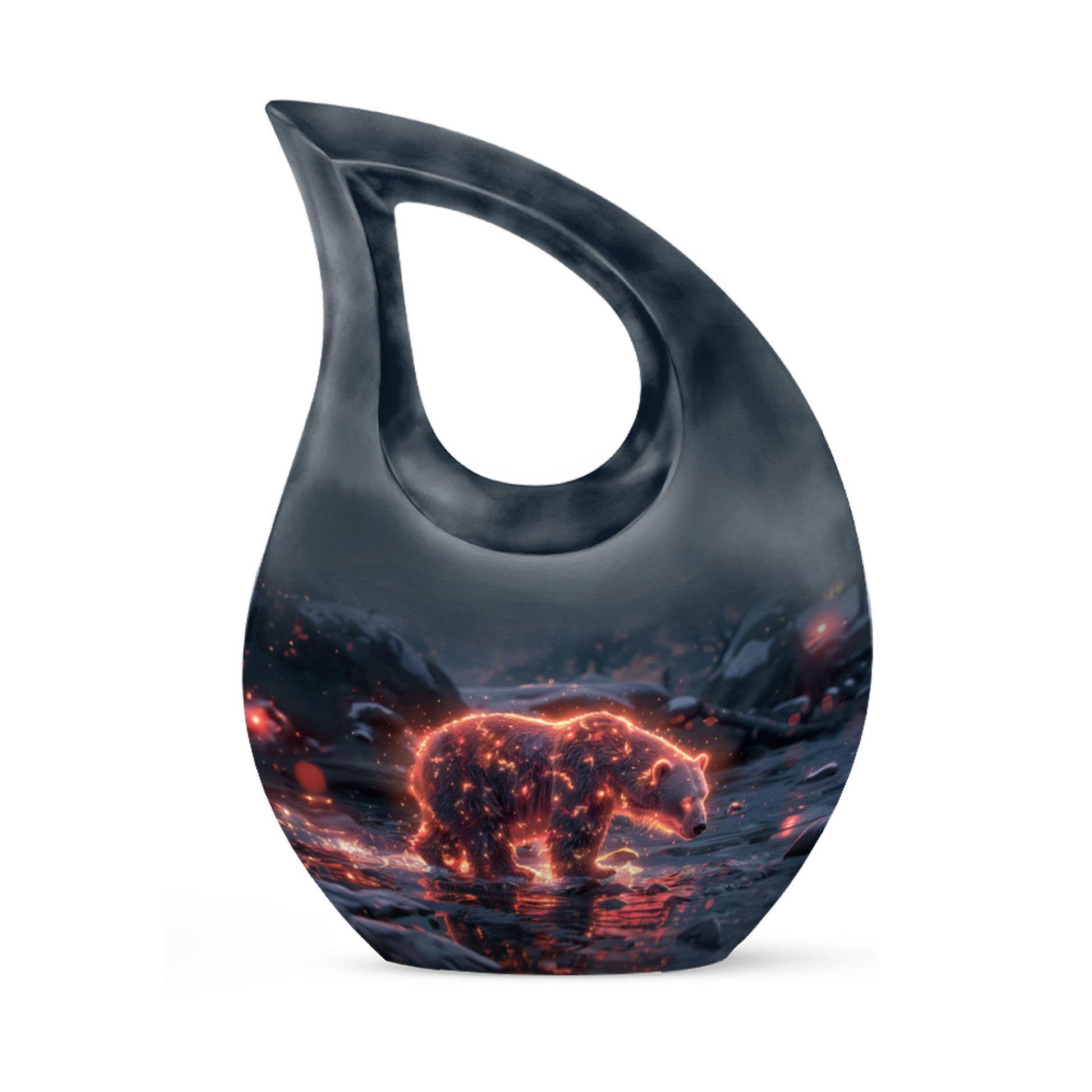 Fiery Polar Bear Urn for Funeral - Polar Bear Cremation Urn