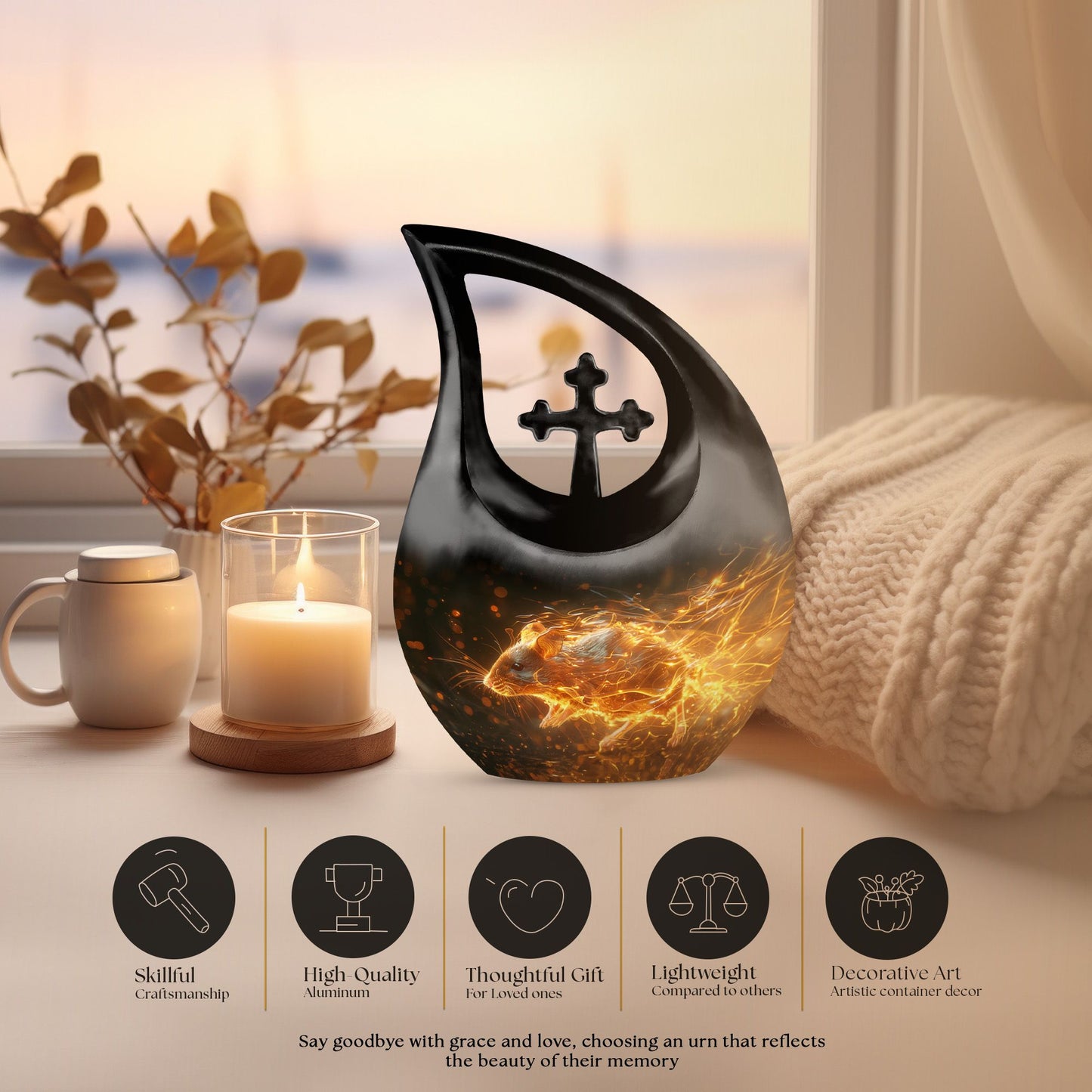 10 inch Blazing Speed Mouse urn 