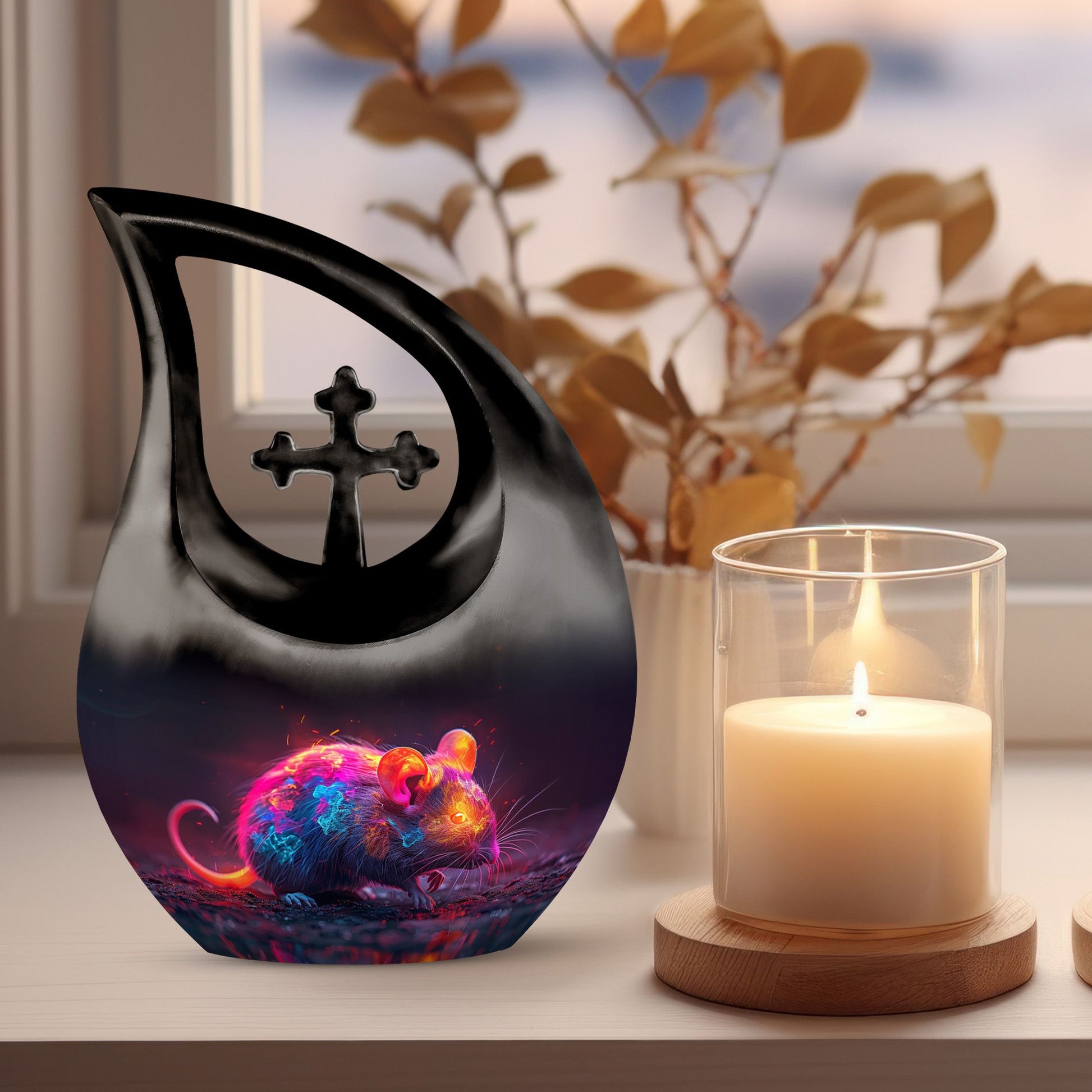 10 inch Neon Whisper Rodent urn 