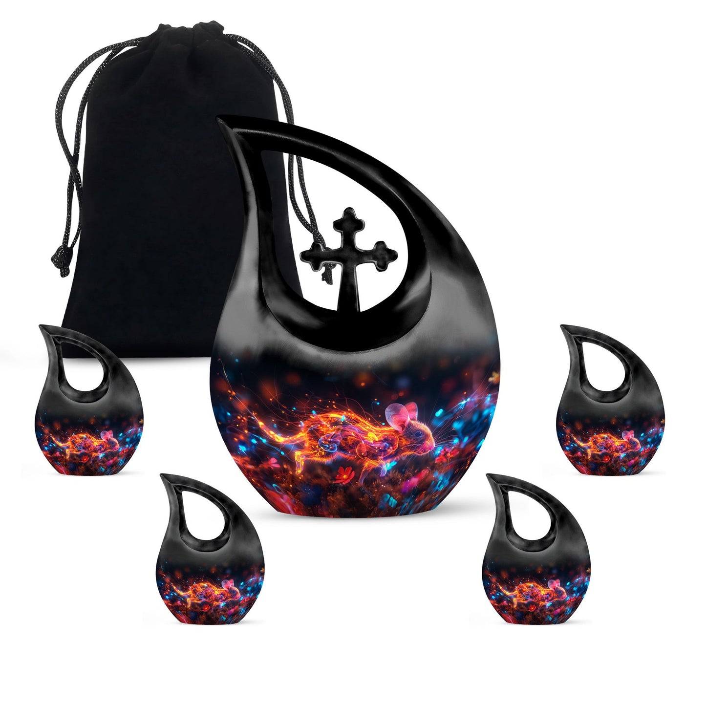 10-inch Fantasy Firelight Mouse Urn 