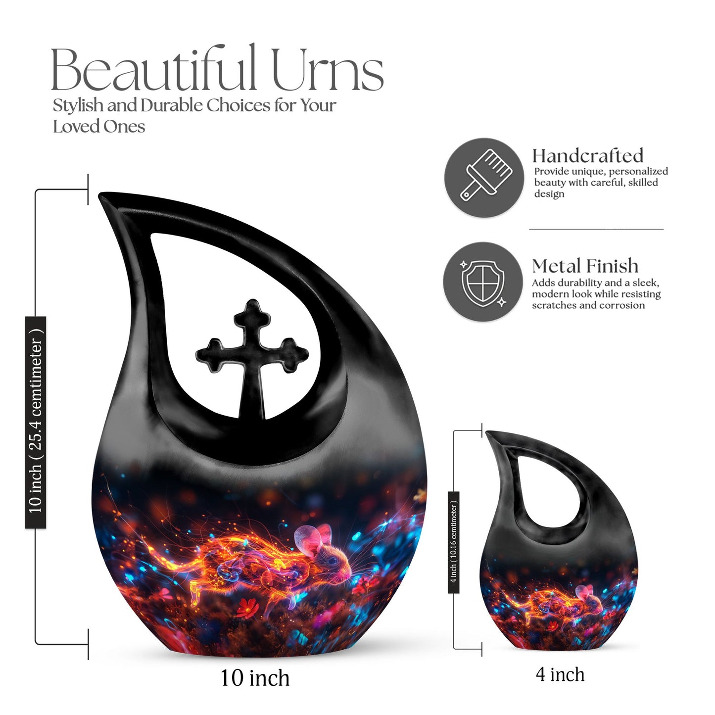 10-inch Fantasy Firelight Mouse Urn 