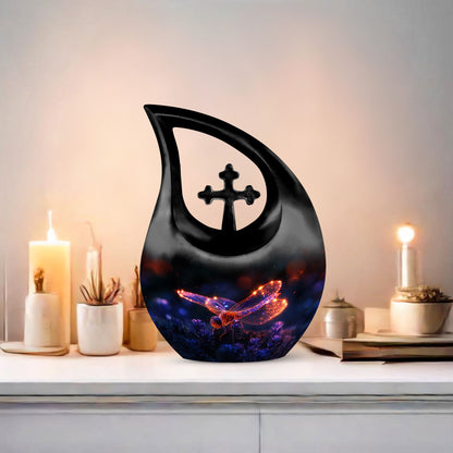 10-inch Neon Flight Insect Urn, Cross Drop design, 