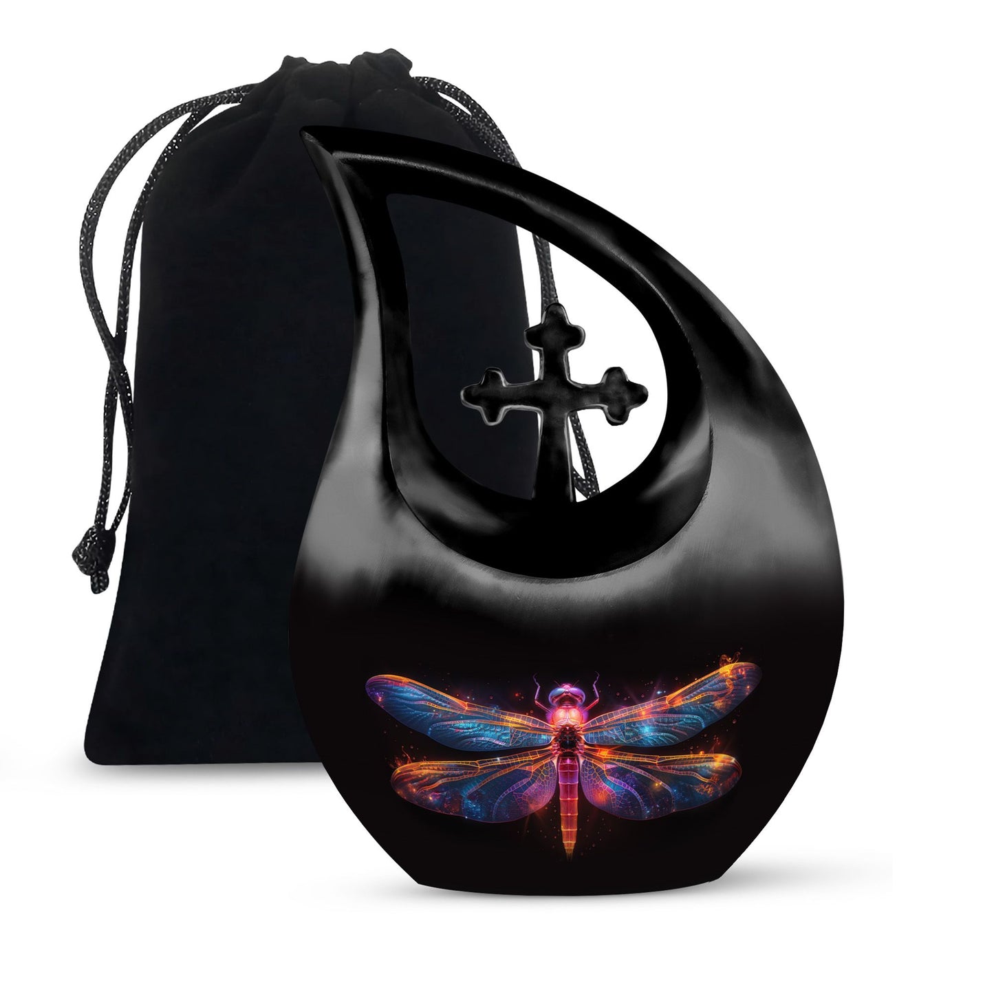 Personalized Dragonfly Cremation Urn for Women - 10-inch, 200 cu in - Yatskia
