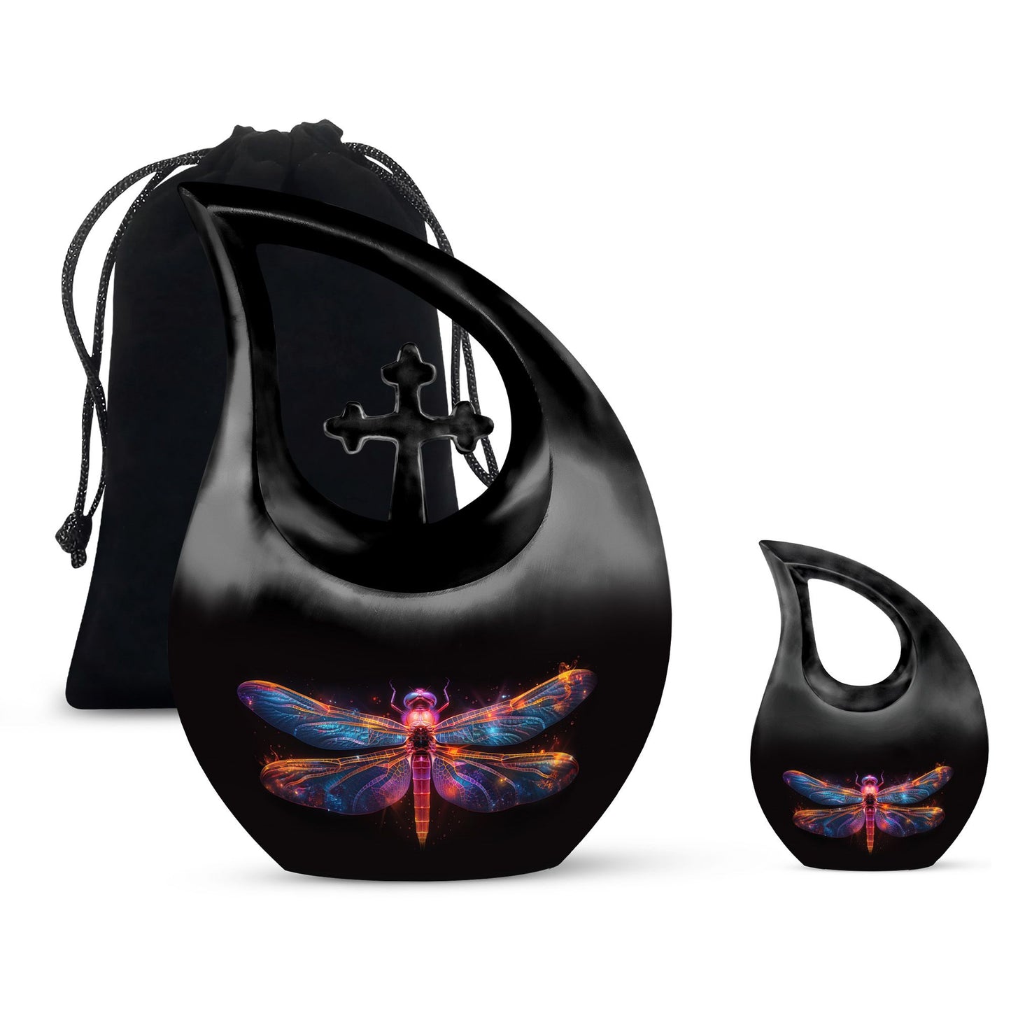 Personalized Dragonfly Cremation Urn for Women - 10-inch, 200 cu in - Yatskia
