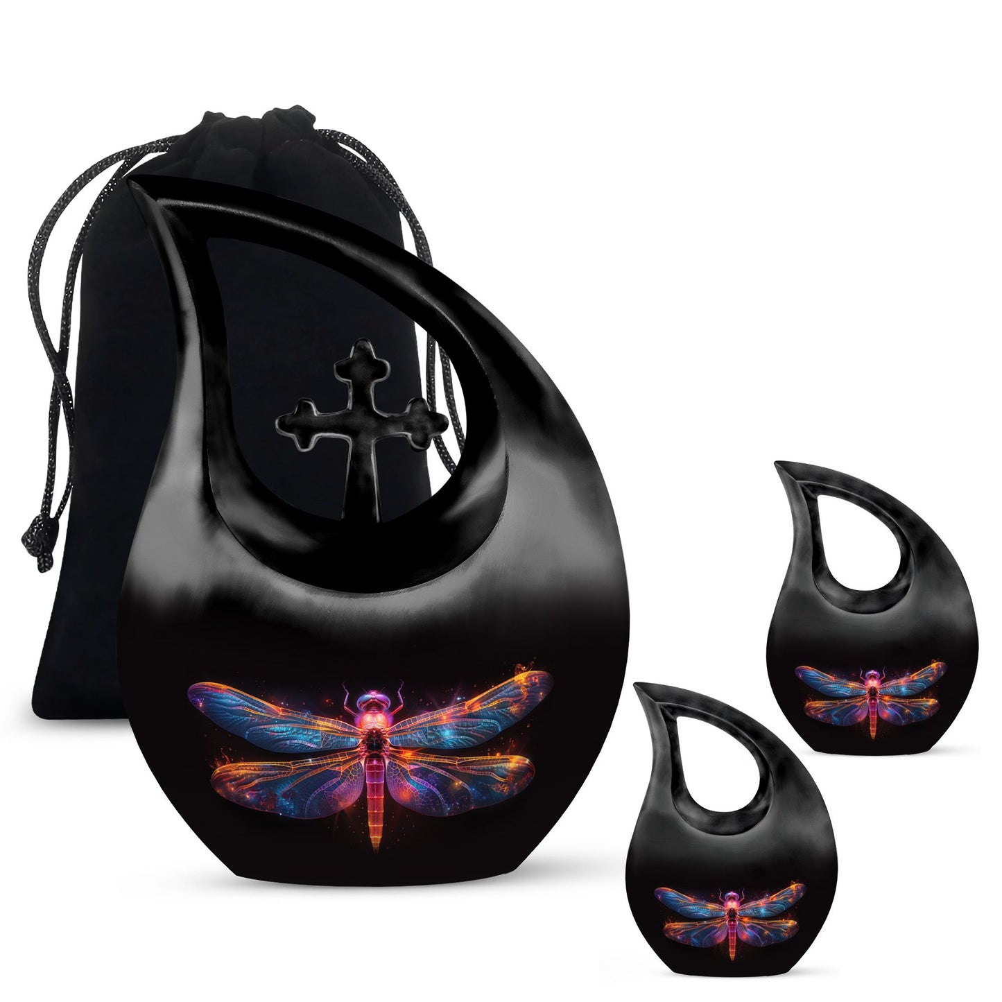 Personalized Dragonfly Cremation Urn for Women - 10-inch, 200 cu in - Yatskia