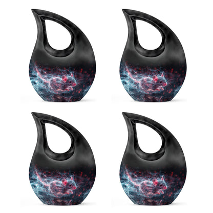 10-inch Mystical Nebula Mouse urn with Cross Drop design