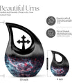 10-inch Mystical Nebula Mouse urn with Cross Drop design