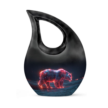 Personalized Bear Cremation Urn for Human Ashes - 10-inch, 200 cu in - Yatskia