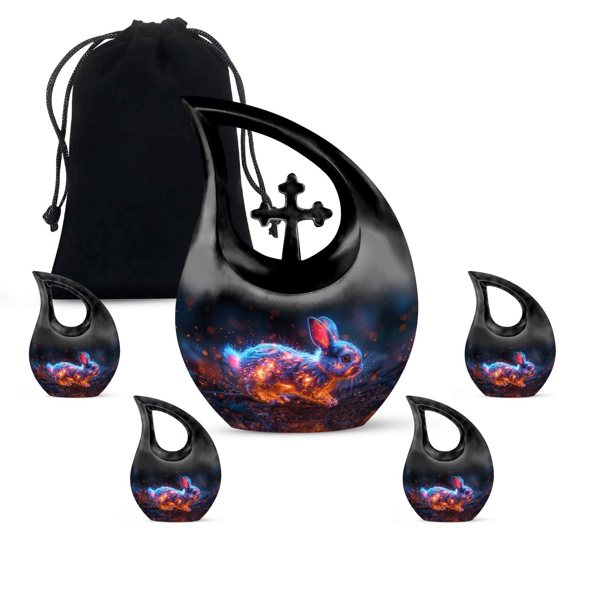 Fierce Bunny Rabbit Urn - Rabbit Funeral Cremation Urn For Ashes