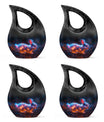 10 inch Mystic Fire Rabbit Urn, large drop shaped cremation 