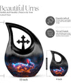 10 inch Mystic Fire Rabbit Urn, large drop shaped cremation 