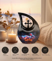 10 inch Mystic Fire Rabbit Urn, large drop shaped cremation 