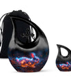 10 inch Mystic Fire Rabbit Urn, large drop shaped cremation 