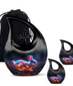 10 inch Mystic Fire Rabbit Urn, large drop shaped cremation 