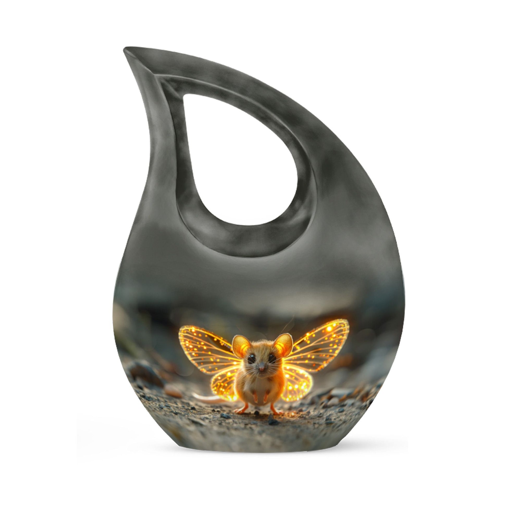 10-inch Mystic Firefly Mouse Urn, Cross Drop 