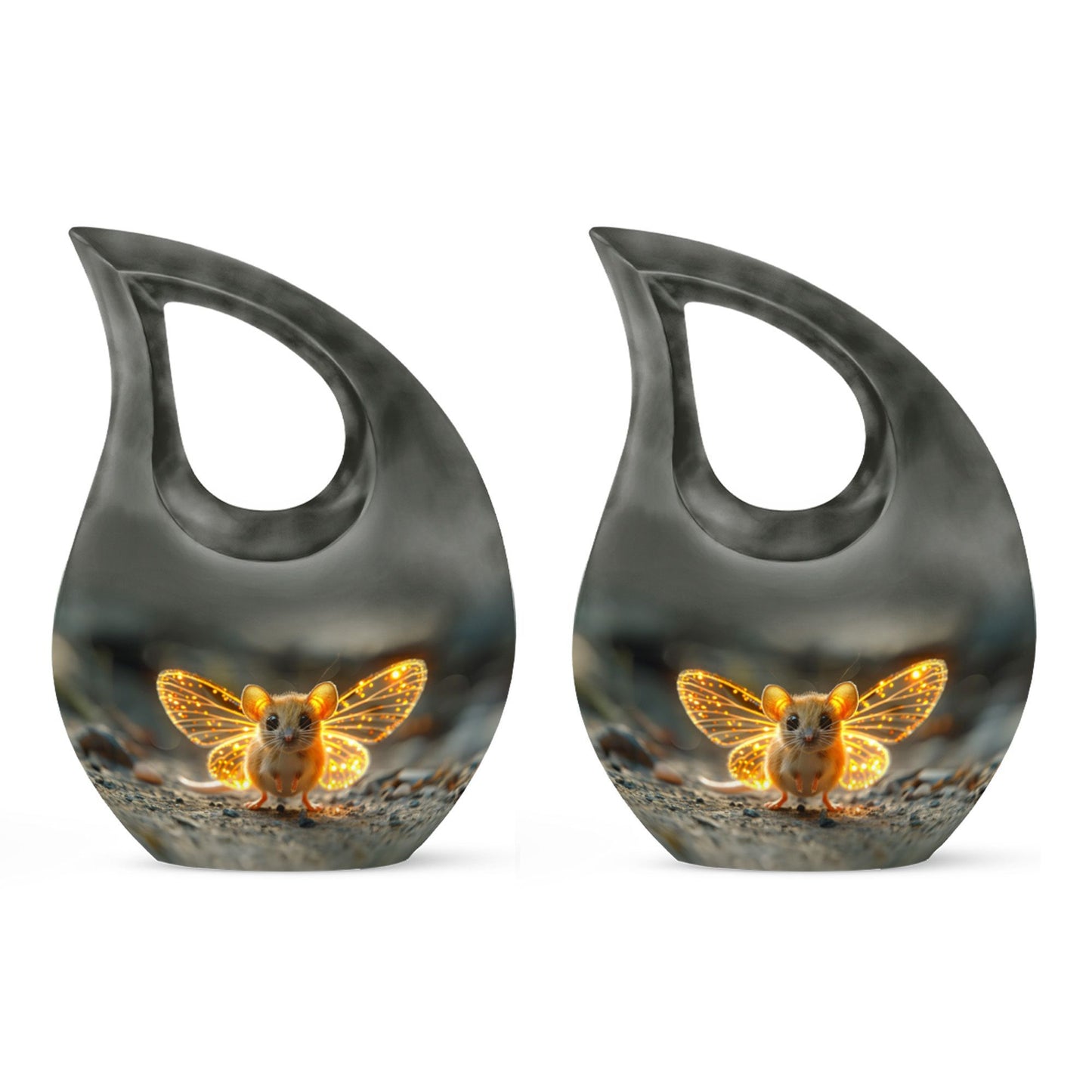 10-inch Mystic Firefly Mouse Urn, Cross Drop 