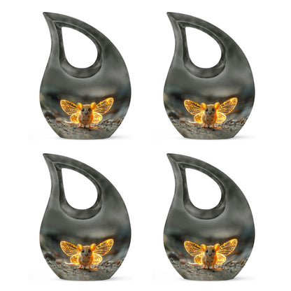 10-inch Mystic Firefly Mouse Urn, Cross Drop 