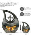 10-inch Mystic Firefly Mouse Urn, Cross Drop 
