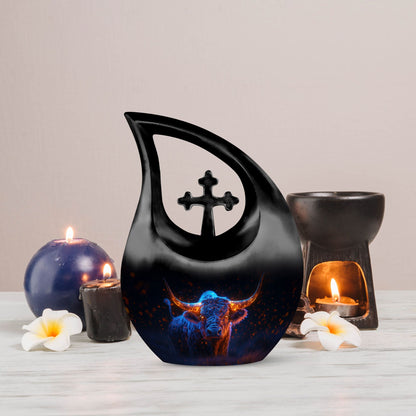 Custom made 10-inch Ember Horns Yak Urn 
