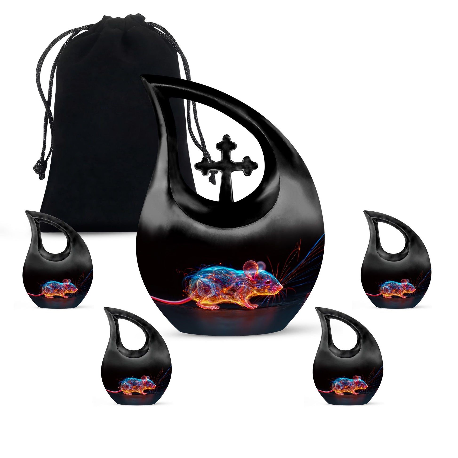 Cosmic Mouse Urn For Memorial - Rat Cremation Ashes Urn For Funeral