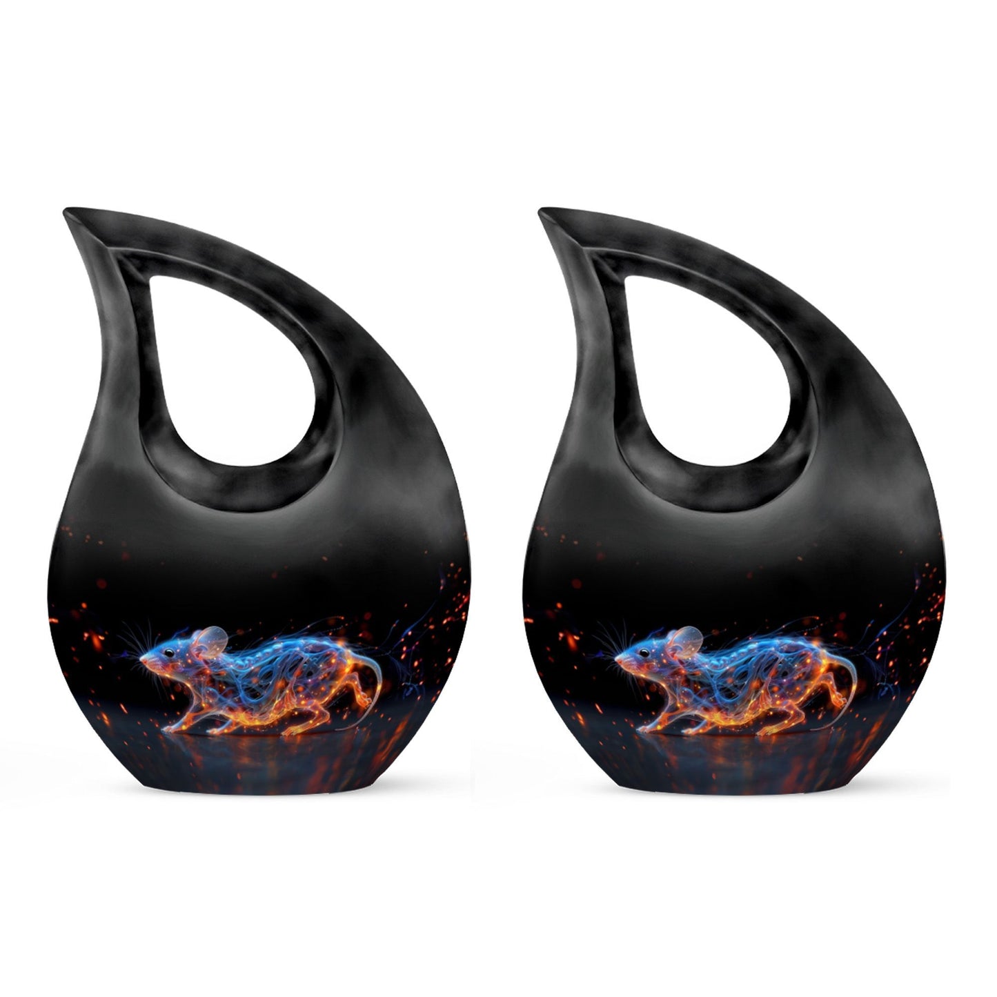 10 inch Cosmic Ember Mouse urn 