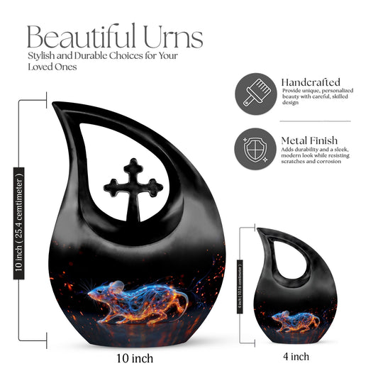 10 inch Cosmic Ember Mouse urn 